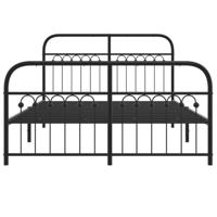 Bedframe met hoofd- en voeteneinde metaal zwart 140x190 cm - thumbnail