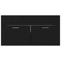 Wastafelkast 90x38,5x46 cm spaanplaat zwart - thumbnail