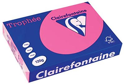 Clairefontaine Trophée Pastel, gekleurd papier, A4, 120 g, 250 vel, felroze