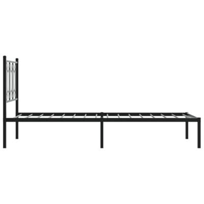 Bedframe met hoofdbord metaal zwart 90x200 cm Bedframe met hoofdbord metaal zwart 90x200 cm
