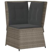 5-delige Loungeset met kussens poly rattan grijs - thumbnail