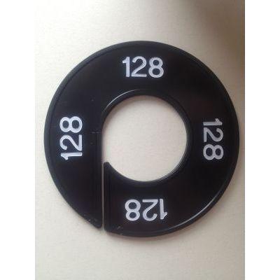 Maatring 9cm zwart/wit 128