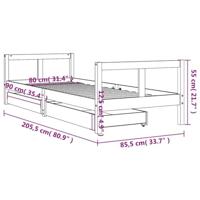 Kinderbedframe met lades 80x200 cm massief grenenhout - thumbnail