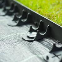 NATUUR Turftrim van polypropyleen en polyethyleen - 16 ankers - H 4,5 x (4 x L100) cm - Zwart - thumbnail