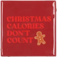 Daan Kromhout Design tegeltje keramiek christmas calories 10x10cm rood - thumbnail