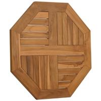 Tafelblad achthoekig 60x60x2,5 cm massief teakhout - thumbnail