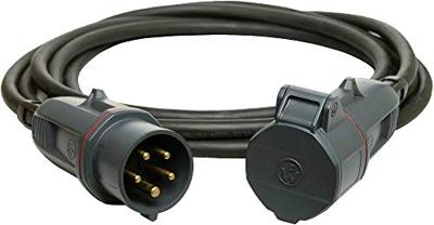 Walther Werke 39100502050100 Stroom Verlengkabel 16 A Zwart 5.00 m