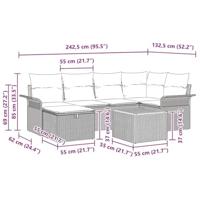 Tuinbankenset met kussen met opslag 7 pcs Zwart poly rattan - thumbnail