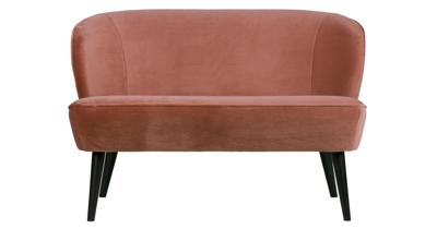 WOOOD Bankje 'Sara' Velvet 110cm, kleur Oudroze