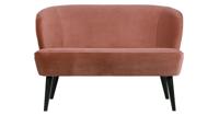WOOOD Bankje 'Sara' Velvet 110cm, kleur Oudroze - thumbnail