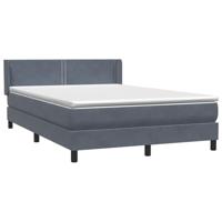 Boxspring met matras fluweel donkergrijs 140x220 cm - thumbnail