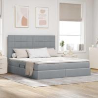 Opslag bed met matras Lichtgrijs 180 x 200 cm Nep Leer - thumbnail