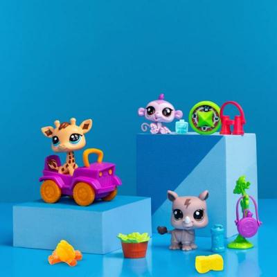 BANDAI - Littlest Pet Shop - Safari Pack - 3 dieren en accessoires - BF00524 - thumbnail