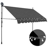 VidaXL Luifel handmatig uitschuifbaar met led 250 cm antracietkleurig - thumbnail
