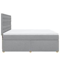 Boxspring met matras stof lichtgrijs 180x200 cm - thumbnail