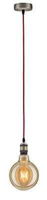 Paulmann Eldar 50386 Plafondlamp LED E27 Rood, Nikkel (geborsteld) Paulmann Eldar 50386 Plafondlamp LED E27 Rood, Nikkel (geborsteld)