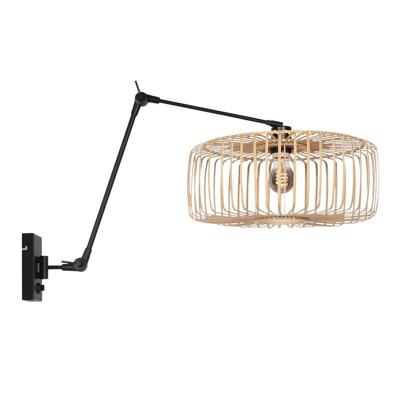 Steinhauer MuurlampPrestige Chic zwart en rotan kap - 4574ZW