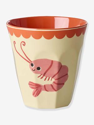 Melamine beker met RICE garnalenprint 250 ml room Melamine beker met RICE garnalenprint 250 ml room