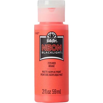 FolkArt • neon blacklight red
