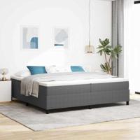 Boxspring bed Lichtgrijs en wit. 203 x 200 x 60 cm - thumbnail