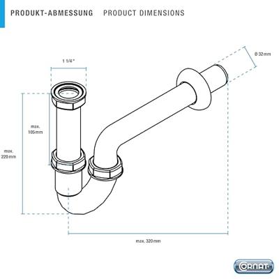 Cornat Buissifon Metaal 1 1/4 120Mm 216 Zw - T3175021