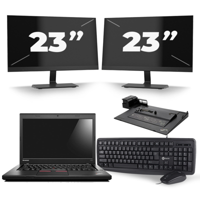 Lenovo ThinkPad L460 - Intel Core i5-6e Generatie - 14 inch - 8GB RAM - 256GB SSD - Windows 11 + 2x 23 inch Monitor