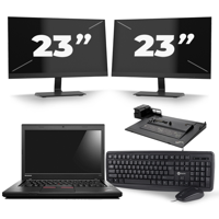 Lenovo ThinkPad L460 - Intel Core i5-6e Generatie - 14 inch - 8GB RAM - 256GB SSD - Windows 11 + 2x 23 inch Monitor - thumbnail