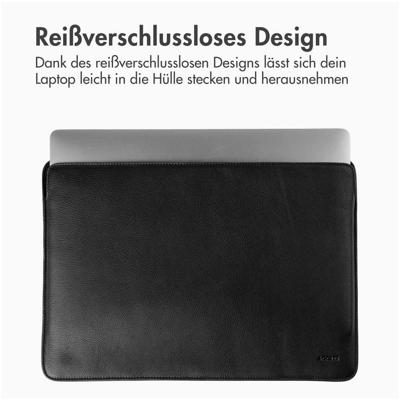 Accezz Leather hoes voor MacBook 14 inch Laptop sleeve Zwart Accezz Leather hoes voor MacBook 14 inch Laptop sleeve Zwart
