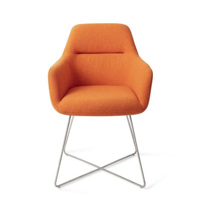 Jesper Home Eetkamerstoel 'Kinko' Cross steel, kleur Tangerine Jesper Home Eetkamerstoel 'Kinko' Cross steel, kleur Tangerine