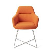 Jesper Home Eetkamerstoel 'Kinko' Cross steel, kleur Tangerine - thumbnail