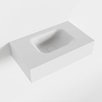 MONDIAZ LEX Talc vrijhangende solid surface wastafel 50cm. Positie wasbak rechts - thumbnail