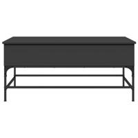 Salontafel 100x50x45 cm bewerkt hout en metaal zwart - thumbnail