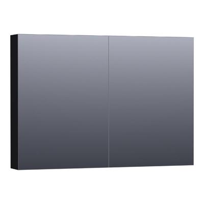 Brauer Impress Spiegelkast 100 cm - zonder Verlichting - Met 2 Dubbelzijdige Spiegeldeuren - Mat Zwart