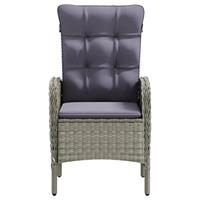 5-delige Tuinset met kussens grijs en zwart - thumbnail