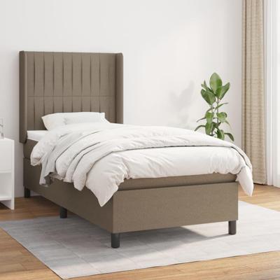 Boxspring met matras stof taupe 100x200 cm
