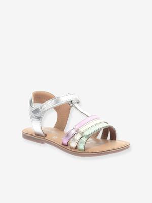 Leren kindersandalen Diamanto KICKERS® zilver