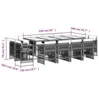 13-delige Tuinset met kussens poly rattan zwart - thumbnail