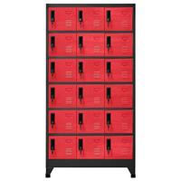 Lockerkast 90x40x180 cm staal antracietkleurig en rood - thumbnail