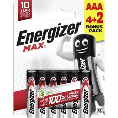 Energizer Max AAA batterij (potlood) Alkaline 1.5 V 6 stuk(s) Energizer Max AAA batterij (potlood) Alkaline 1.5 V 6 stuk(s)