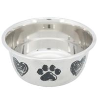 TRIXIE VOERBAK HOND PRINT SCHETS HART POOTJE GEPOEDERCOAT 1 LTR 15 CM - thumbnail