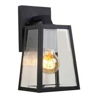 Lucide MATSLOT - Wandlamp Binnen/Buiten - 1xE27 - IP23 - Zwart - thumbnail