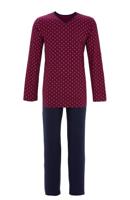 Katoenen heren pyjama rood - thumbnail