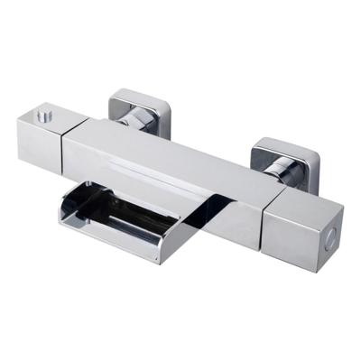 Rombo thermostatische badmengkraan waterval chroom