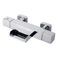 Rombo thermostatische badmengkraan waterval chroom - thumbnail