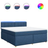Boxspring met matras stof blauw 180x200 cm - thumbnail