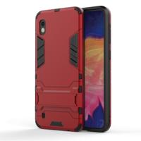 Schokbestendige PC + TPU Case voor Galaxy A10 met houder (rood) - thumbnail