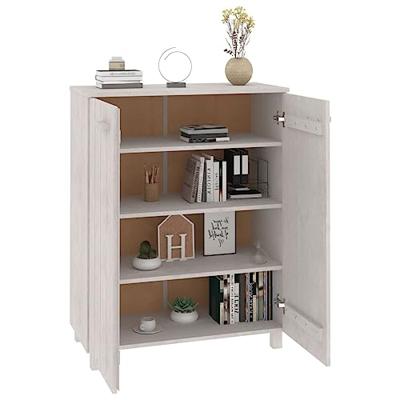 Schoenenkast 85x40x108 cm massief grenenhout wit