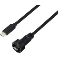 TRU COMPONENTS TC-E10T-MT3-MWA/NWA-0.5PV-S TC-13543584 USB type-C ® 3.0 stekker op stekker IP67 (schroefdraad) kabel 0,5 m Waterdichte kunststof kabel 1 stuk(s) - thumbnail