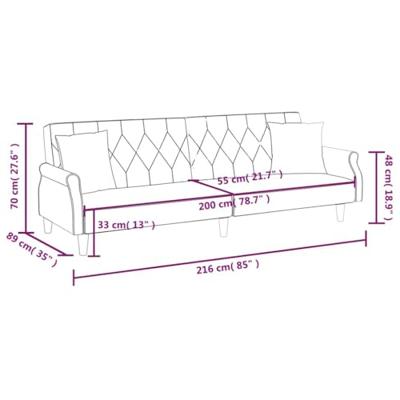 Slaapbank met armleuningen fluweel donkergrijs