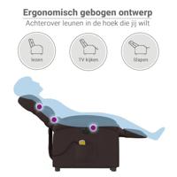 Sta-op-massagestoel elektrisch verstelbaar stof donkerbruin - thumbnail